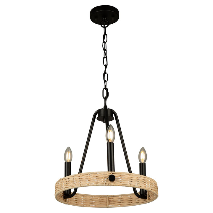 Artcraft Canada - AC11713BK - Three Light Chandelier - Perris - Black