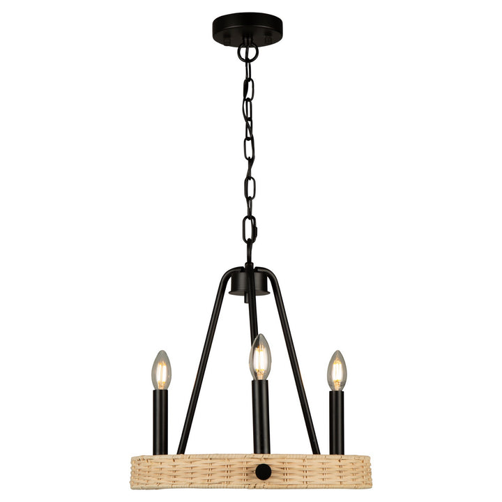 Artcraft Canada - AC11713BK - Three Light Chandelier - Perris - Black