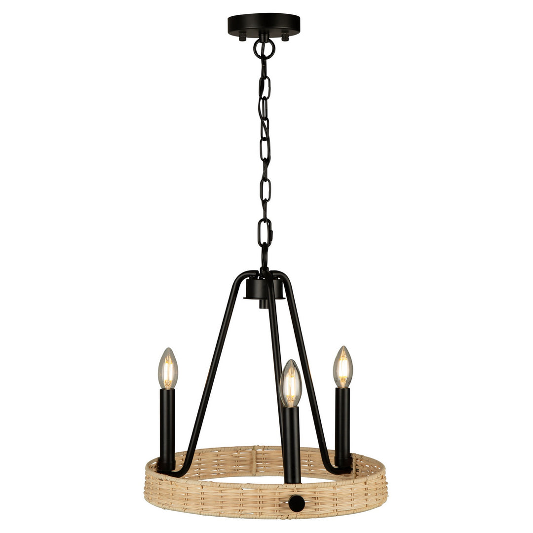 Artcraft Canada - AC11713BK - Three Light Chandelier - Perris - Black