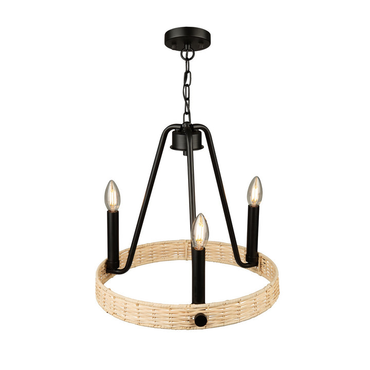 Artcraft Canada - AC11713BK - Three Light Chandelier - Perris - Black