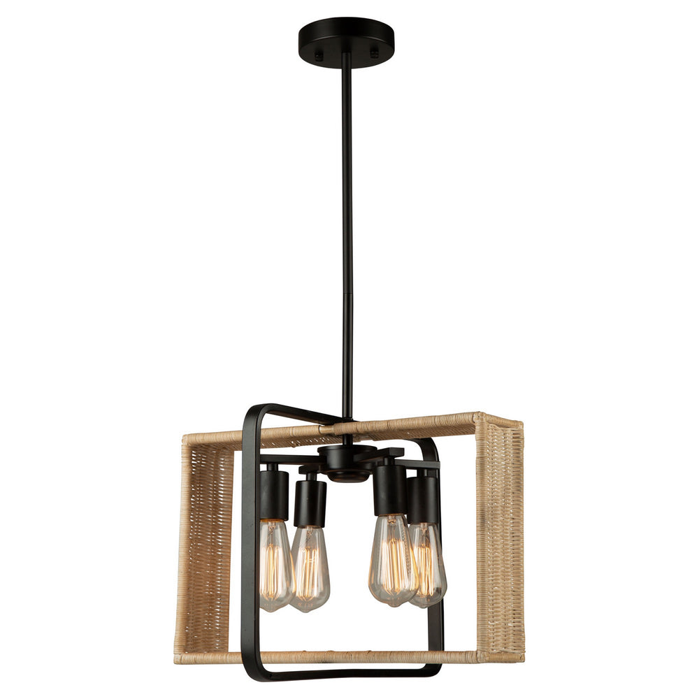 Artcraft Canada - AC11714BK - Four Light Pendant - Perris - Black