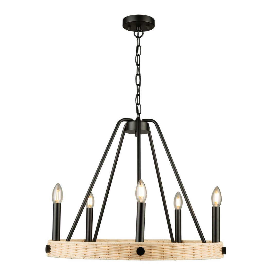 Artcraft Canada - AC11715BK - Five Light Chandelier - Perris - Black