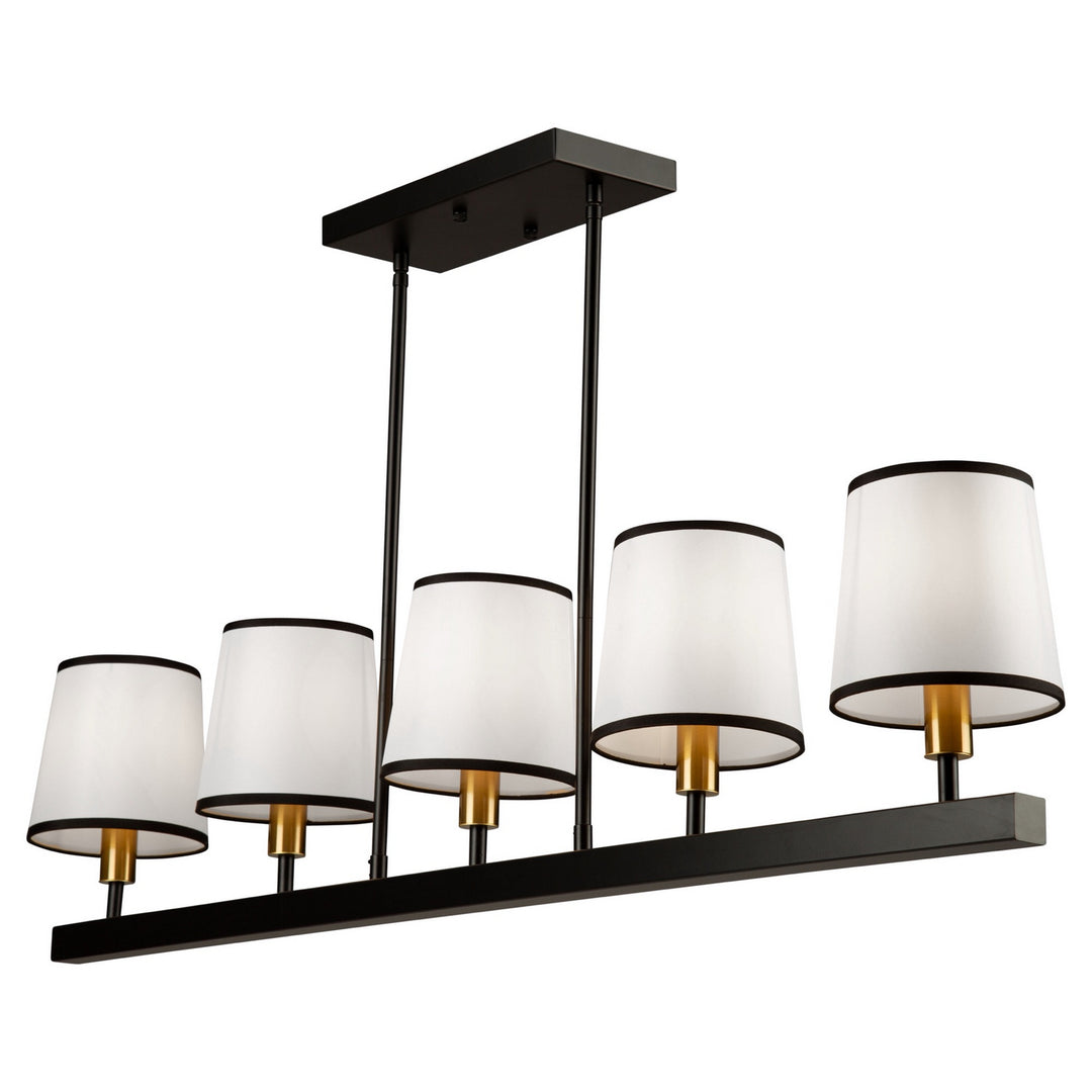 Artcraft Canada - SC13346BK - Five Light Island Pendant - Coco - Gold, Black