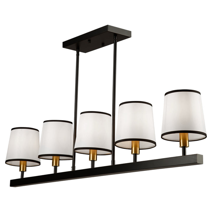 Artcraft Canada - SC13346BK - Five Light Island Pendant - Coco - Gold, Black