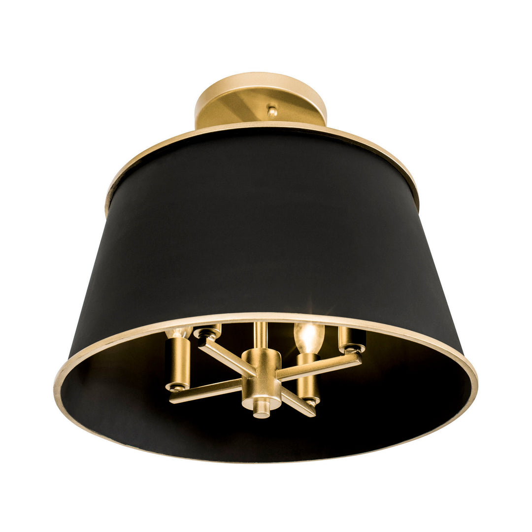 Varaluz - 364S04MBFG - Four Light Semi-Flush Mount - Coco - Matte Black/French Gold