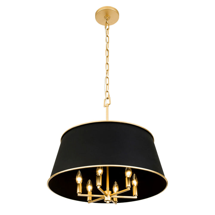 Varaluz - 364P06MBFG - Six Light Pendant - Coco - Matte Black/French Gold