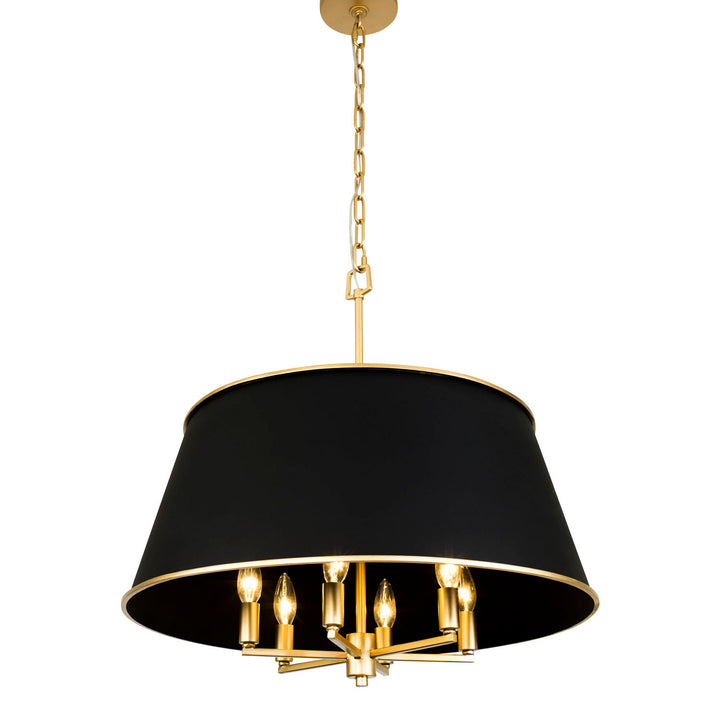 Varaluz - 364P06MBFG - Six Light Pendant - Coco - Matte Black/French Gold