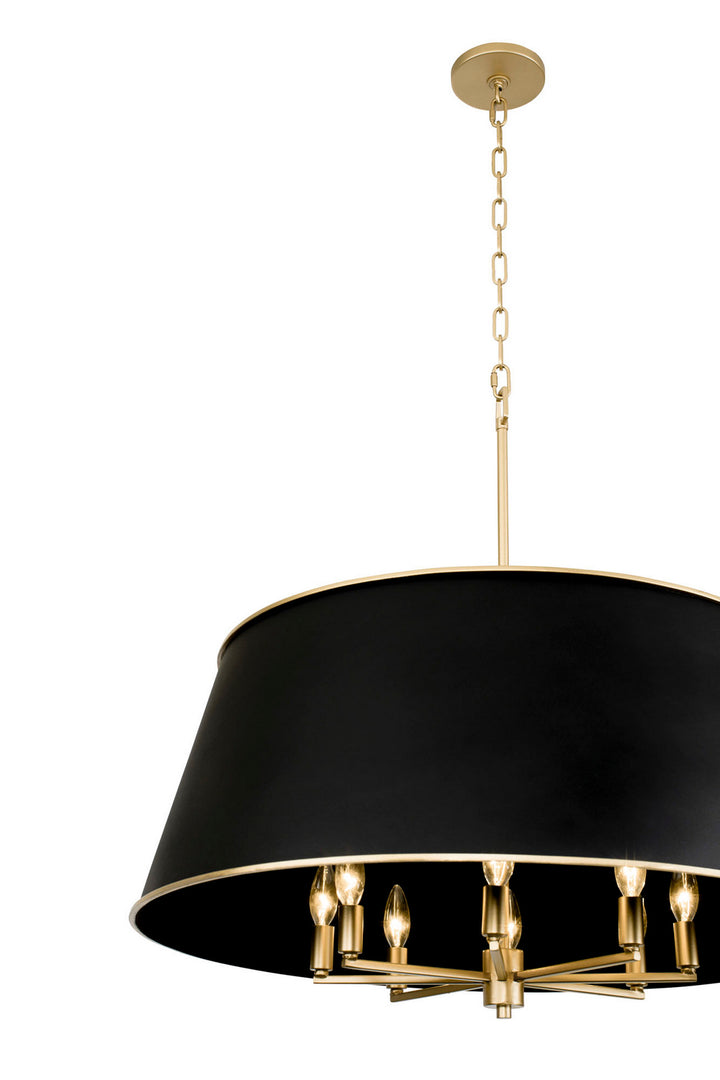 Varaluz - 364P08MBFG - Eight Light Pendant - Coco - Matte Black/French Gold