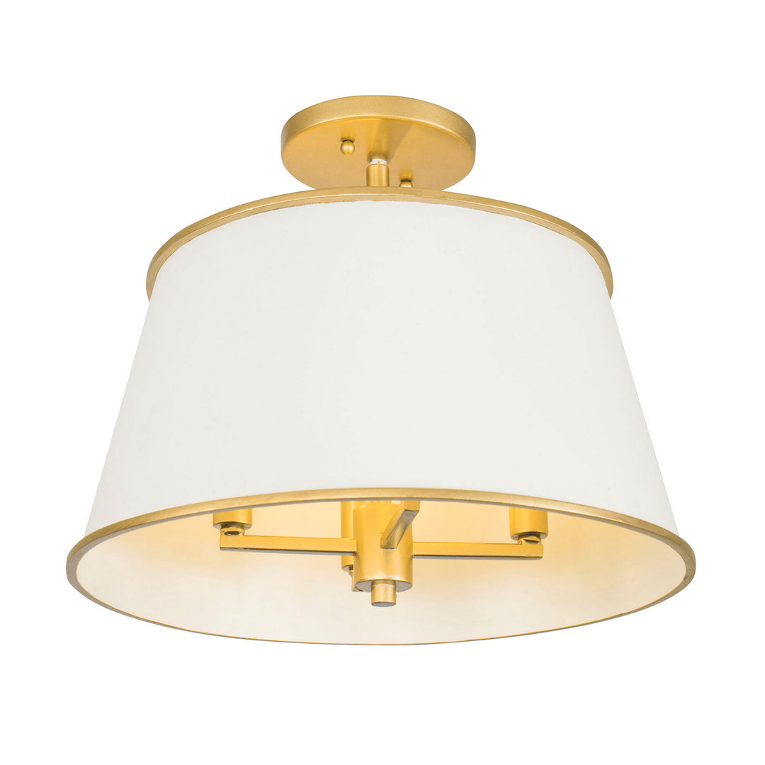 Varaluz - 364S04MWFG - Four Light Semi-Flush Mount - Coco - Matte White/French Gold