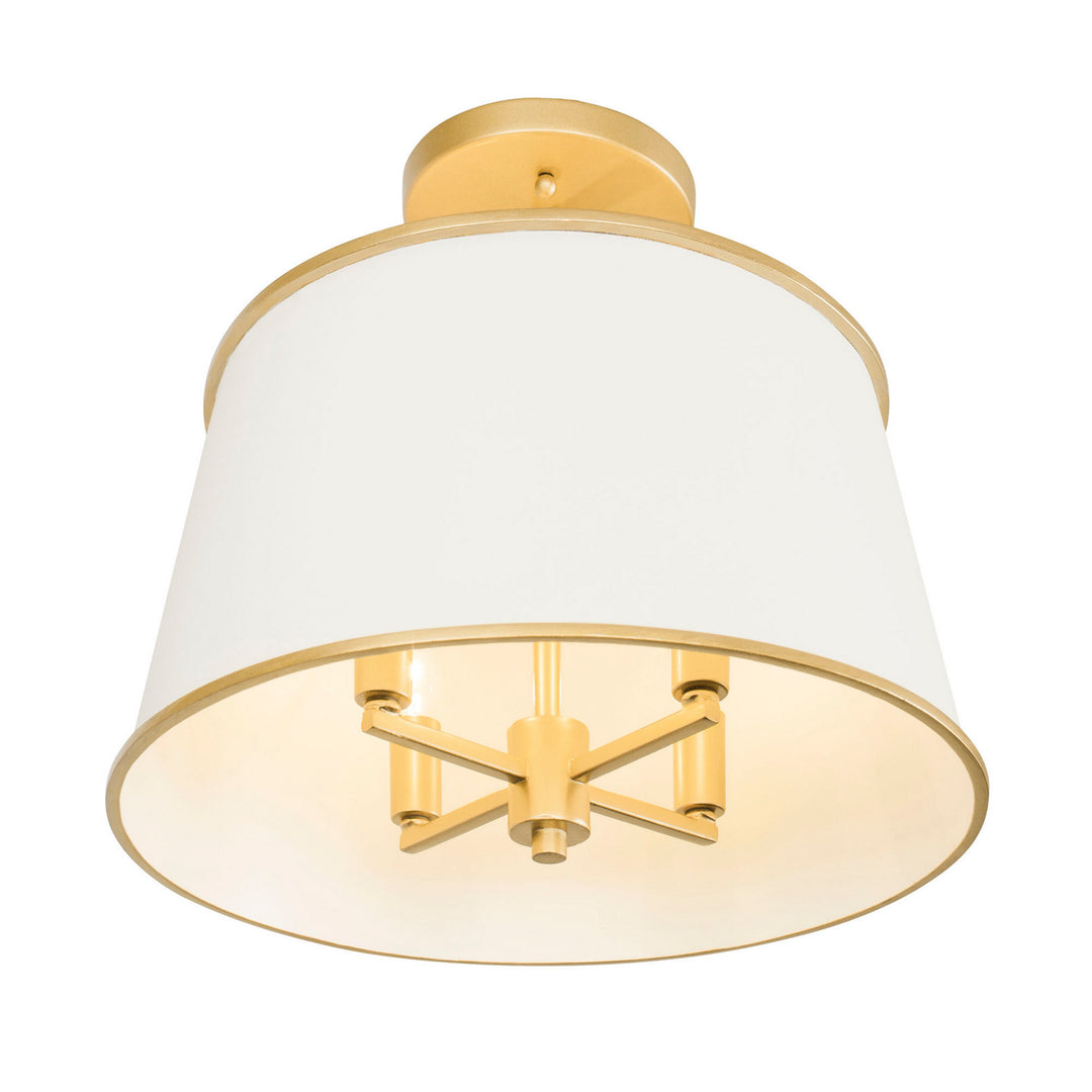 Varaluz - 364S04MWFG - Four Light Semi-Flush Mount - Coco - Matte White/French Gold