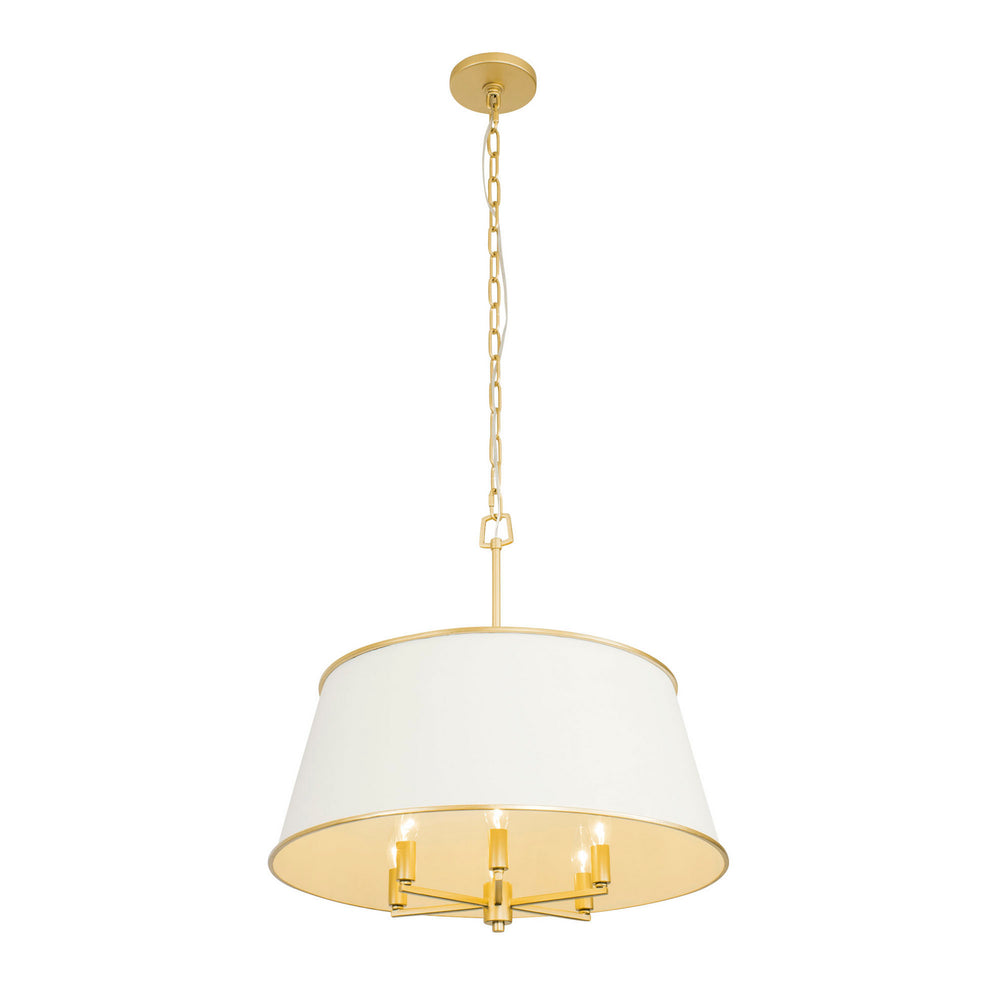 Varaluz - 364P06MWFG - Six Light Pendant - Coco - Matte White/French Gold