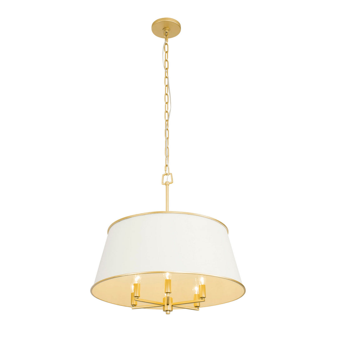 Varaluz - 364P06MWFG - Six Light Pendant - Coco - Matte White/French Gold