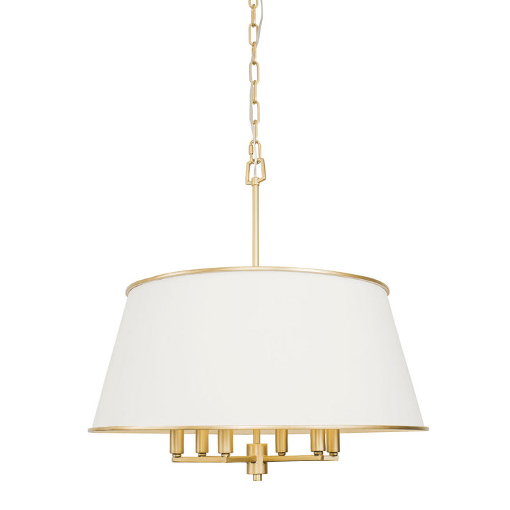 Varaluz - 364P06MWFG - Six Light Pendant - Coco - Matte White/French Gold