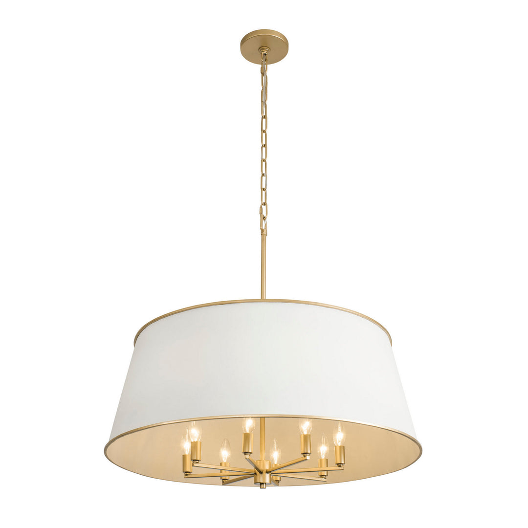 Varaluz - 364P08MWFG - Eight Light Pendant - Coco - Matte White/French Gold
