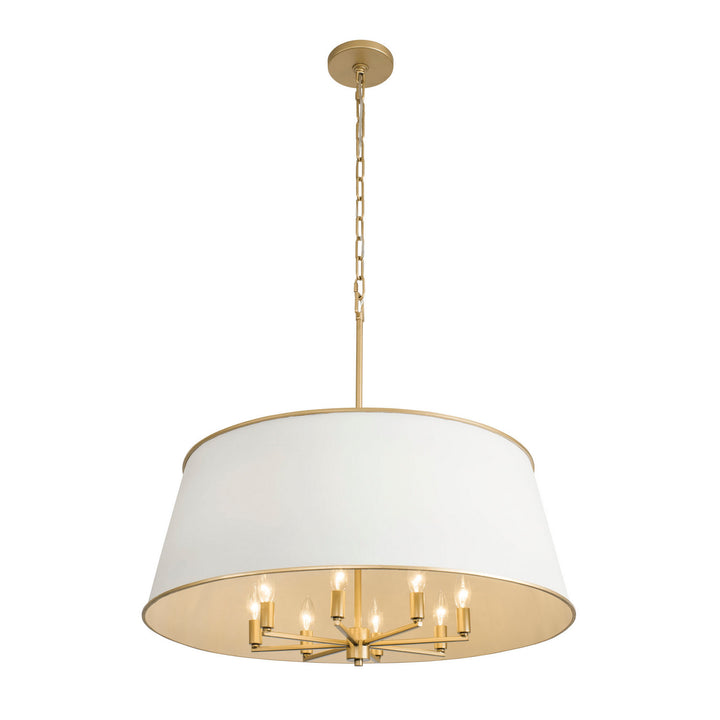 Varaluz - 364P08MWFG - Eight Light Pendant - Coco - Matte White/French Gold