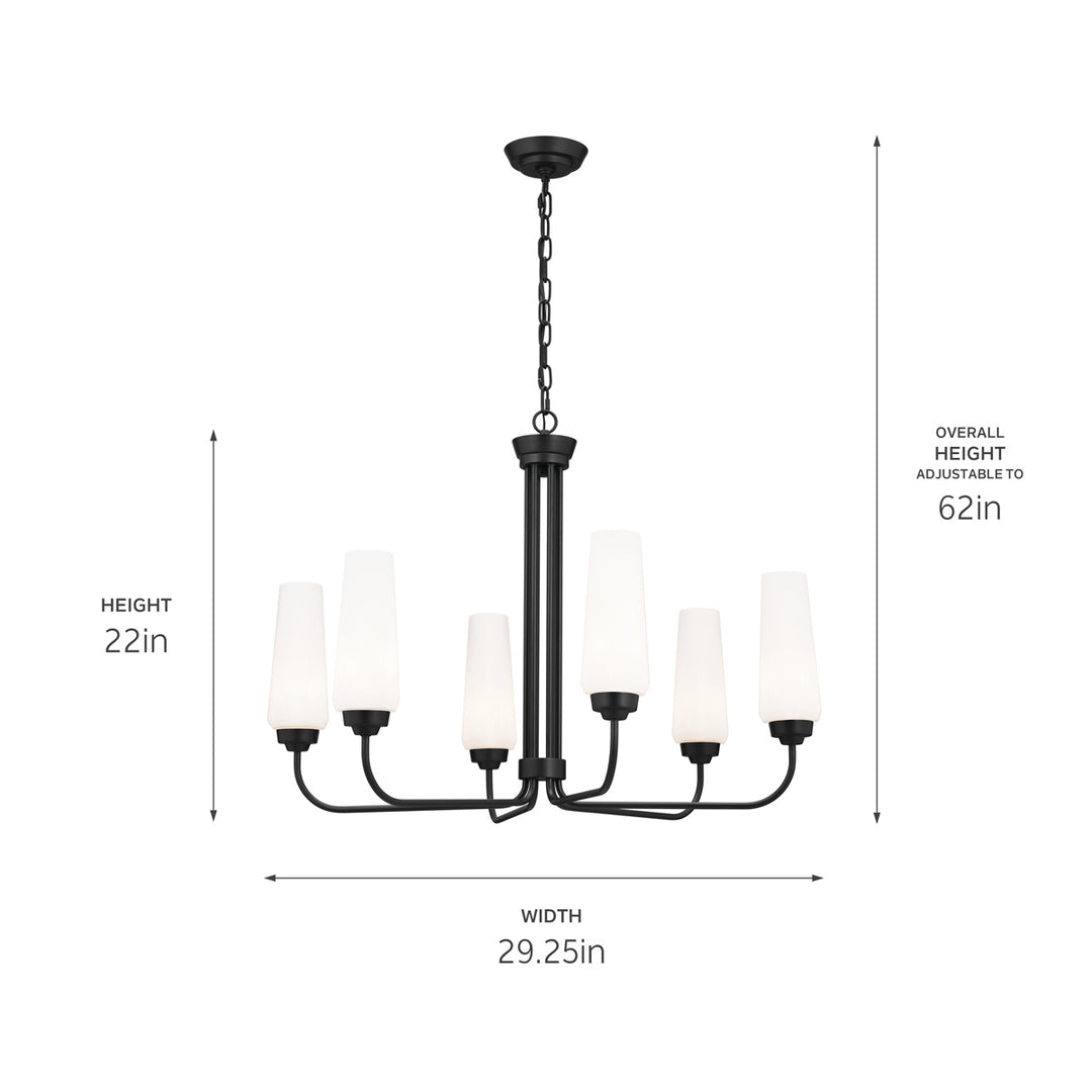 Kichler Canada - 52480BK - Six Light Chandelier - Truby - Black