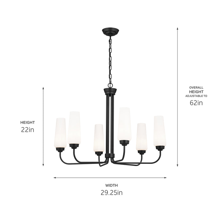 Kichler Canada - 52480BK - Six Light Chandelier - Truby - Black