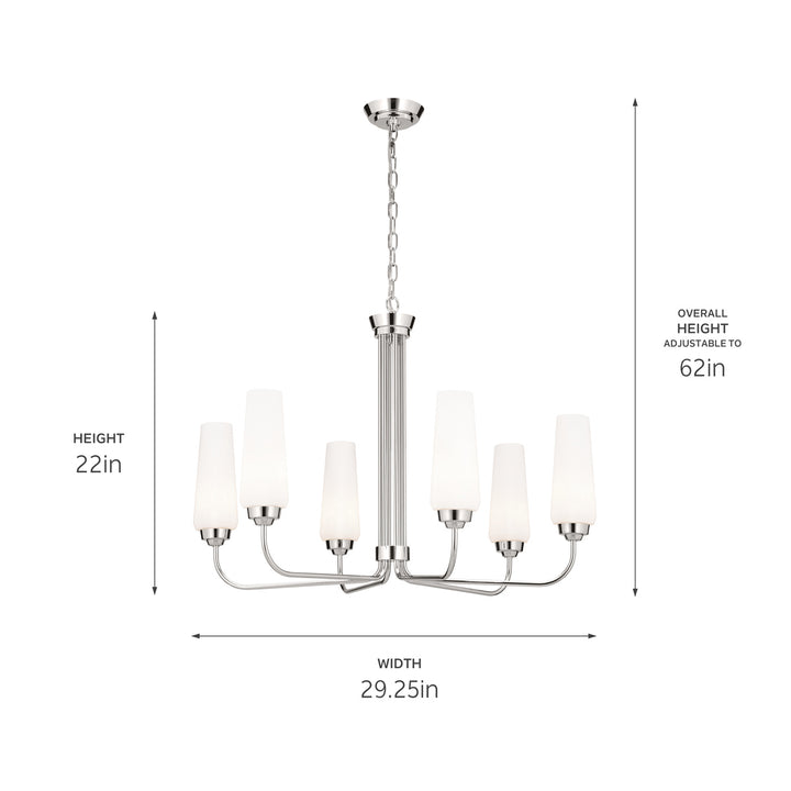Kichler Canada - 52480PN - Six Light Chandelier - Truby - Polished Nickel