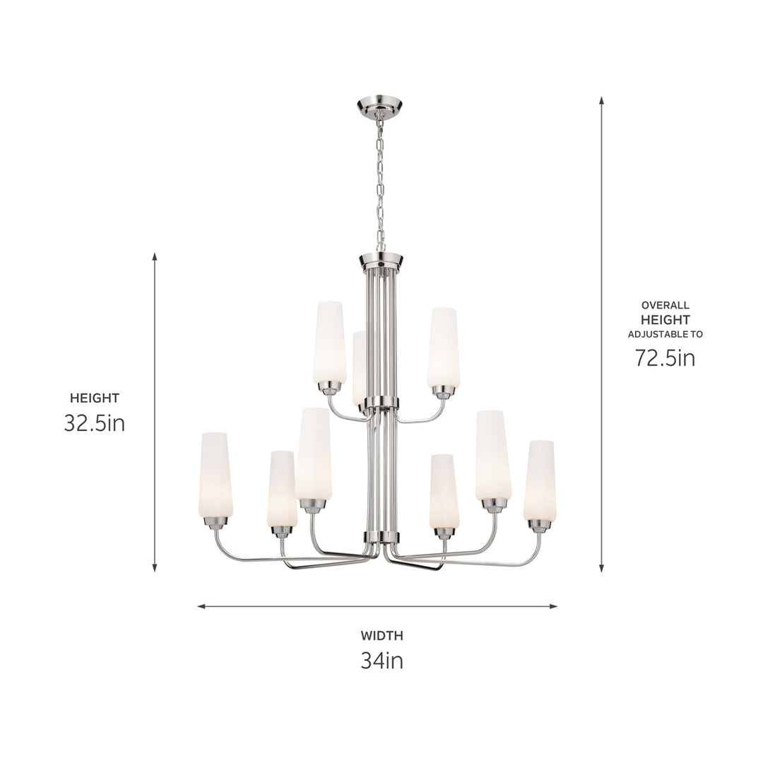 Kichler Canada - 52482PN - Nine Light Chandelier - Truby - Polished Nickel