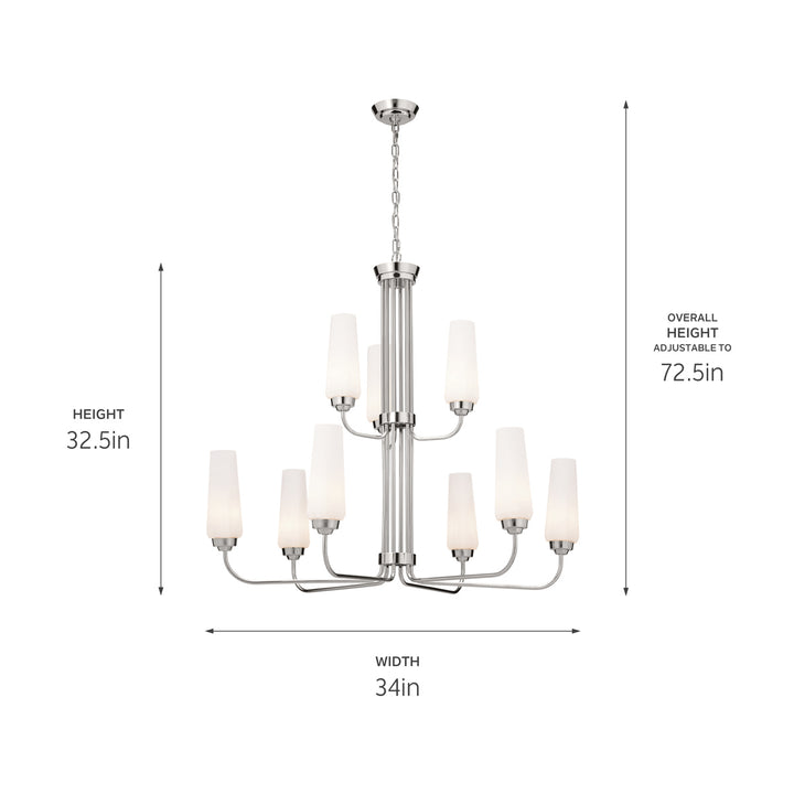 Kichler Canada - 52482PN - Nine Light Chandelier - Truby - Polished Nickel