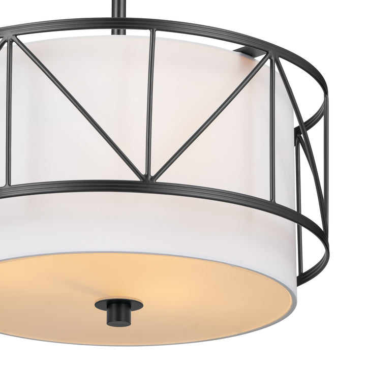 Kichler Canada - 52074BK - Three Light Pendant/Semi Flush - Birkleigh - Black