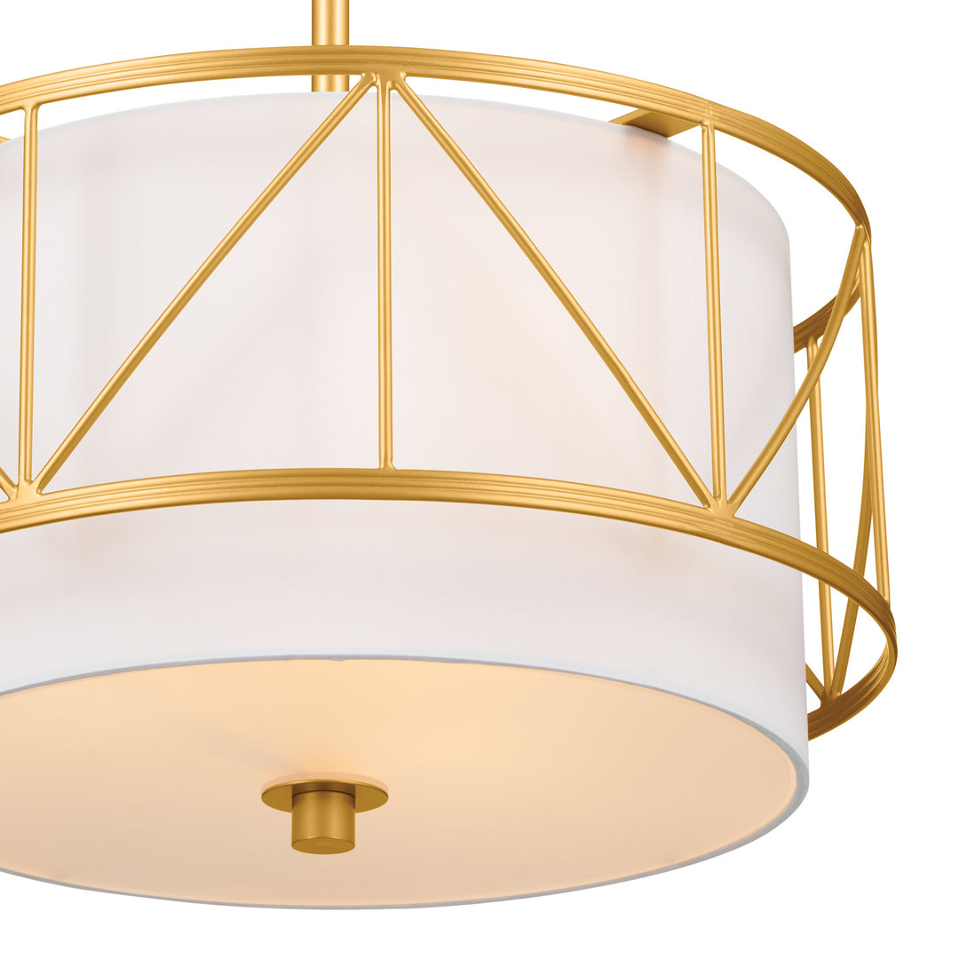 Kichler Canada - 52074CLG - Three Light Pendant/Semi Flush - Birkleigh - Classic Gold