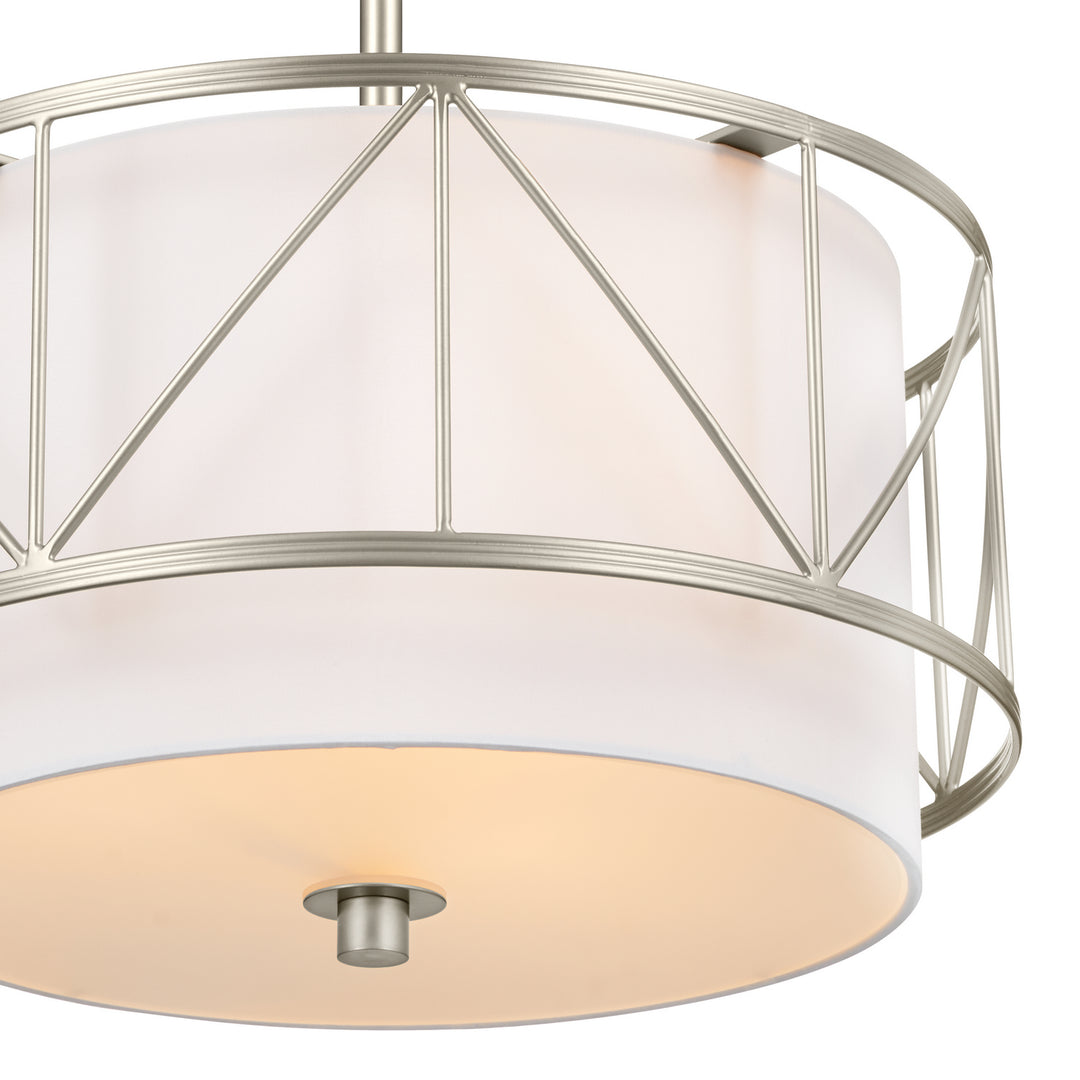 Kichler Canada - 52074SN - Three Light Pendant/Semi Flush - Birkleigh - Satin Nickel