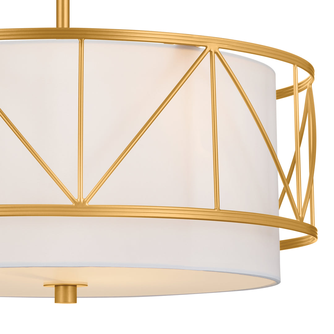 Kichler Canada - 52075CLG - Three Light Pendant/Semi Flush - Birkleigh - Classic Gold