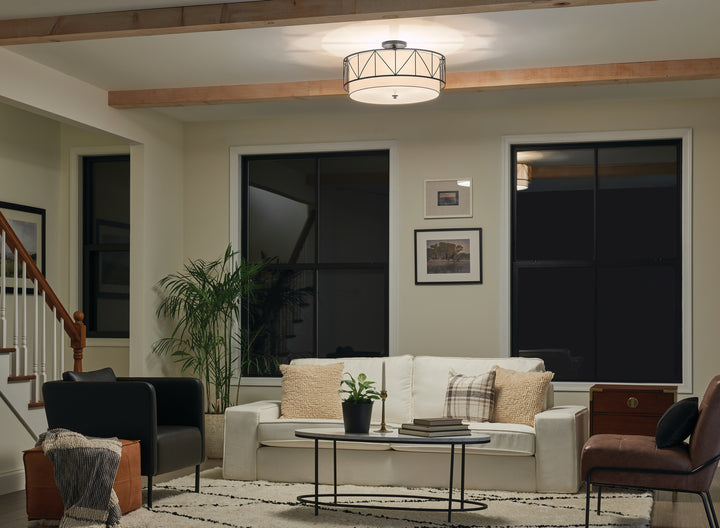 Kichler Canada - 52076BK - Four Light Semi Flush Mount - Birkleigh - Black