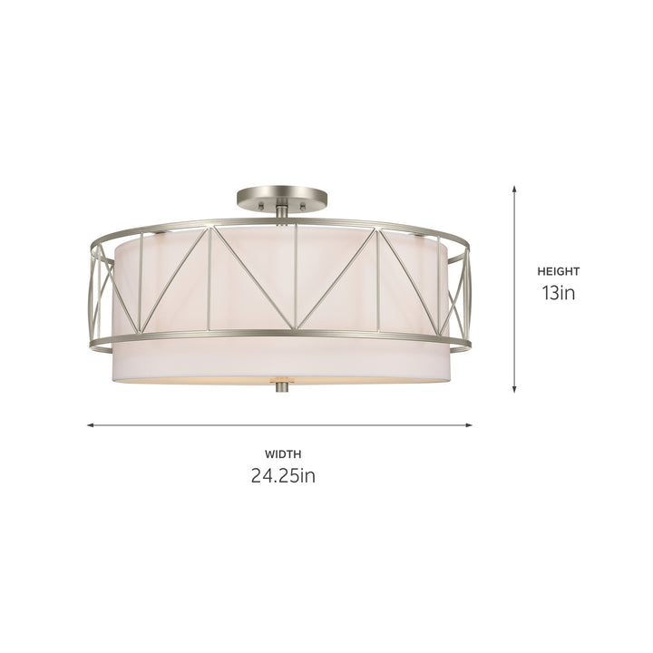 Kichler Canada - 52076SN - Four Light Semi Flush Mount - Birkleigh - Satin Nickel