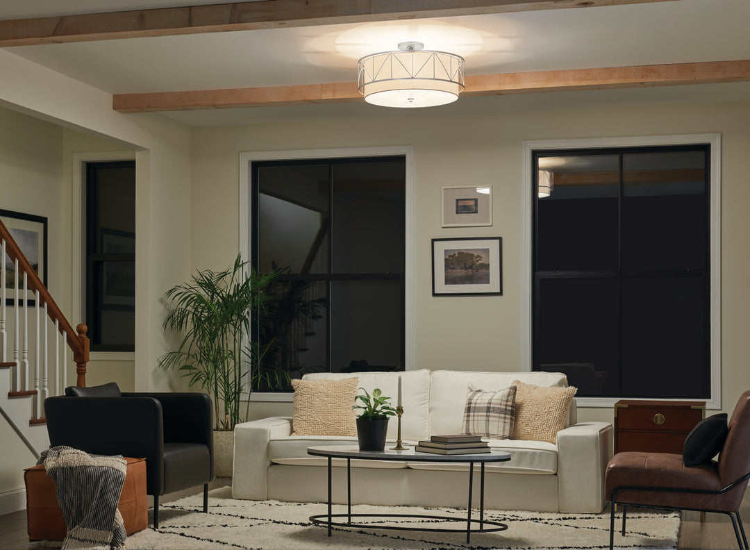 Kichler Canada - 52076SN - Four Light Semi Flush Mount - Birkleigh - Satin Nickel