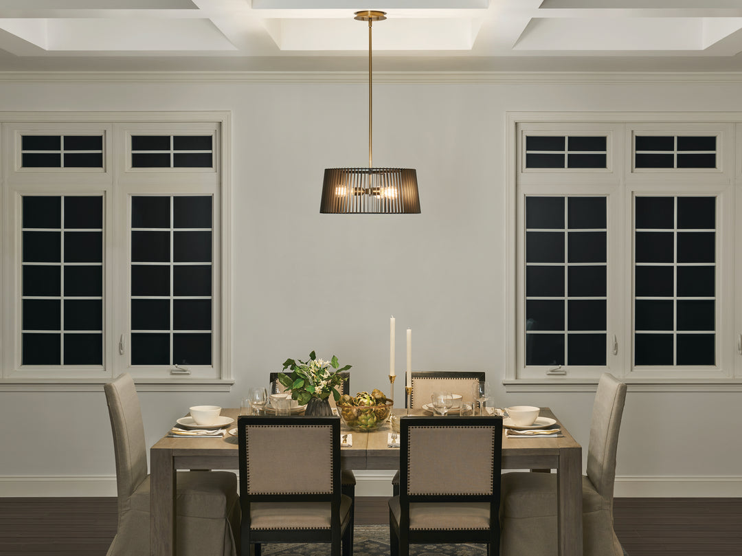 Kichler Canada - 44171BK - Three Light Pendant - Linara - Black