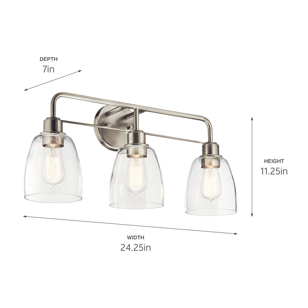 Kichler Canada - 55102NI - Three Light Bath - Meller - Nickel Textured