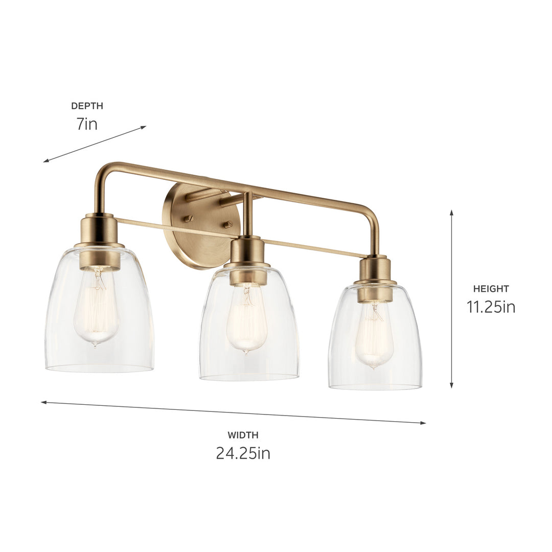 Kichler Canada - 55102CPZ - Three Light Bath - Meller - Champagne Bronze