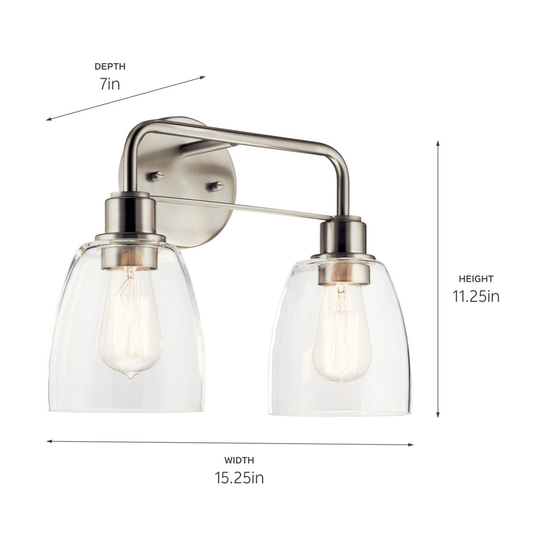 Kichler Canada - 55101NI - Two Light Bath - Meller - Nickel Textured