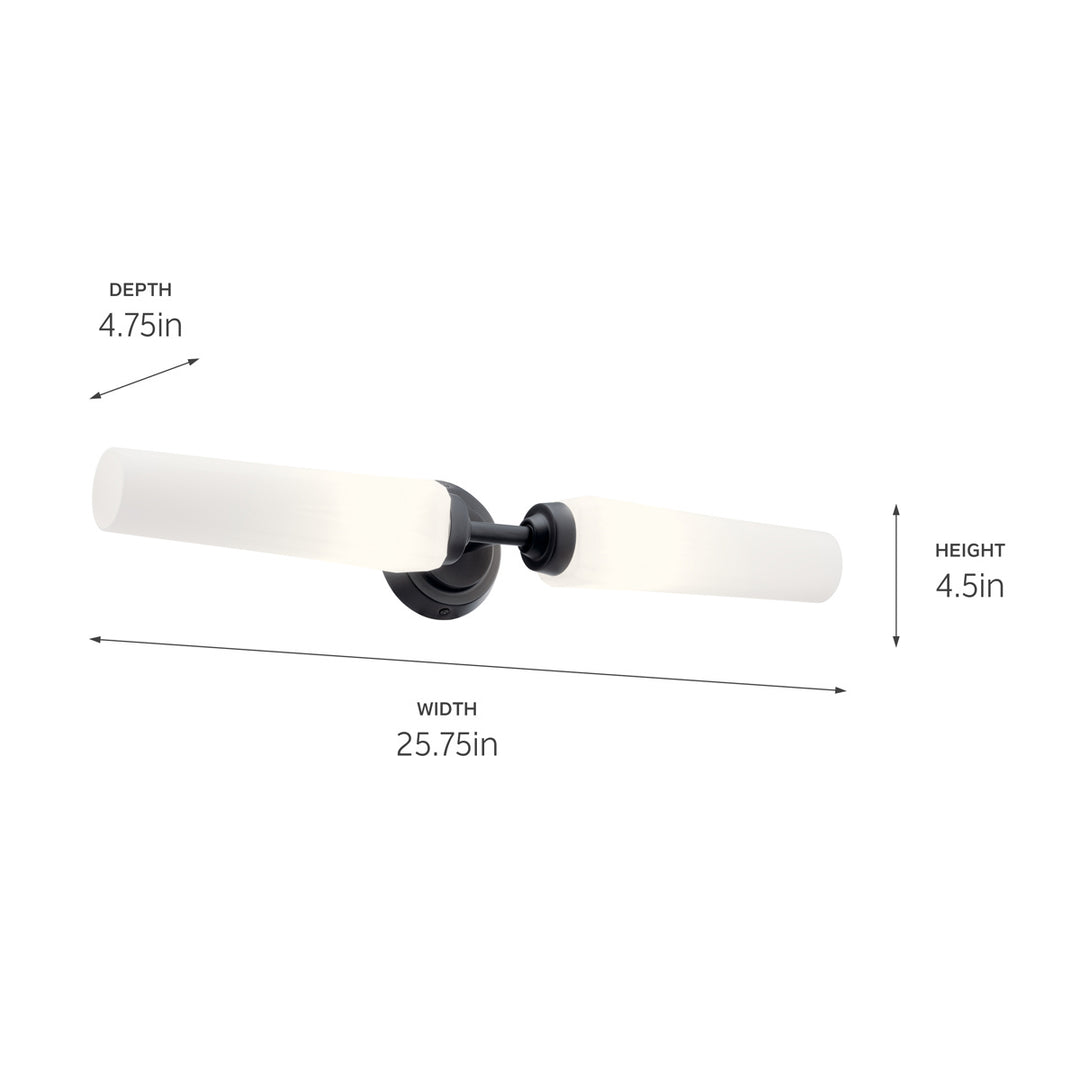 Kichler Canada - 55075BK - Two Light Bath - Truby - Black