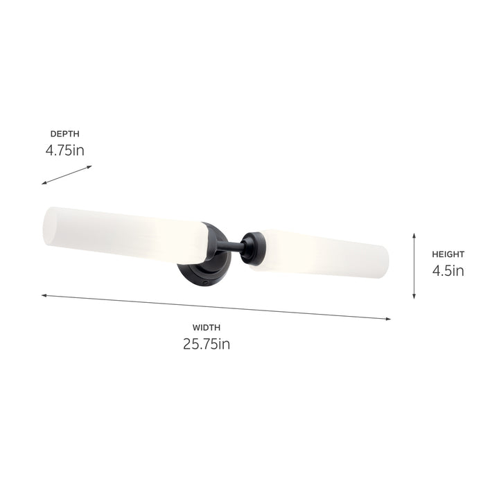 Kichler Canada - 55075BK - Two Light Bath - Truby - Black