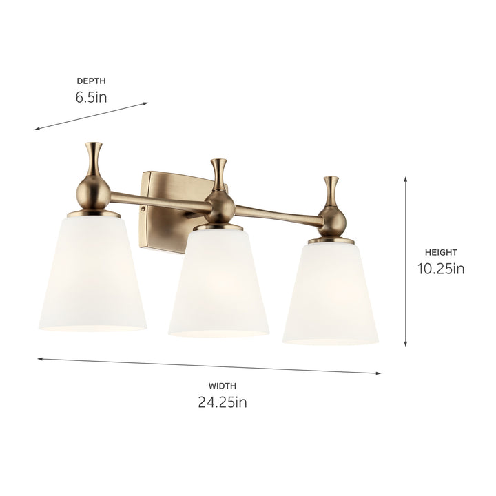 Kichler Canada - 55092CPZ - Three Light Bath - Cosabella - Champagne Bronze