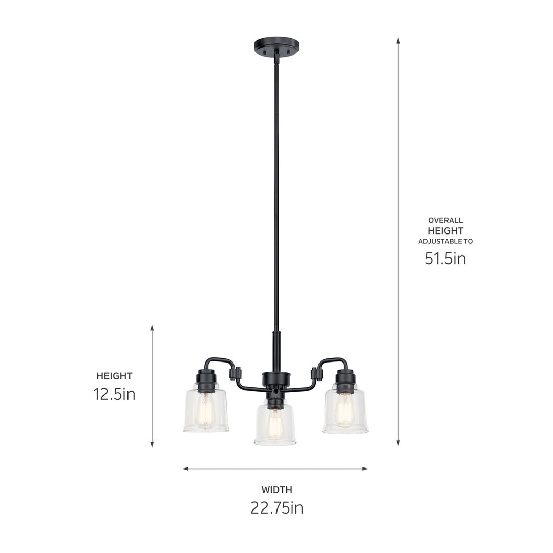 Kichler Canada - 52397BK - Three Light Chandelier - Aivian - Black