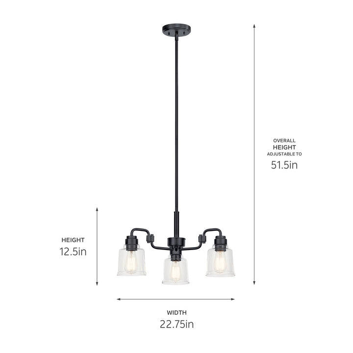 Kichler Canada - 52397BK - Three Light Chandelier - Aivian - Black