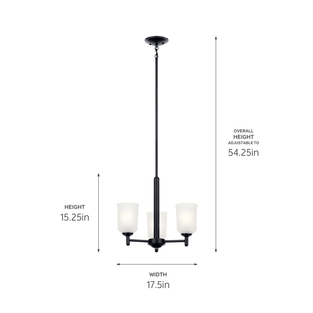 Kichler Canada - 43670BK - Three Light Mini Chandelier - Shailene - Black