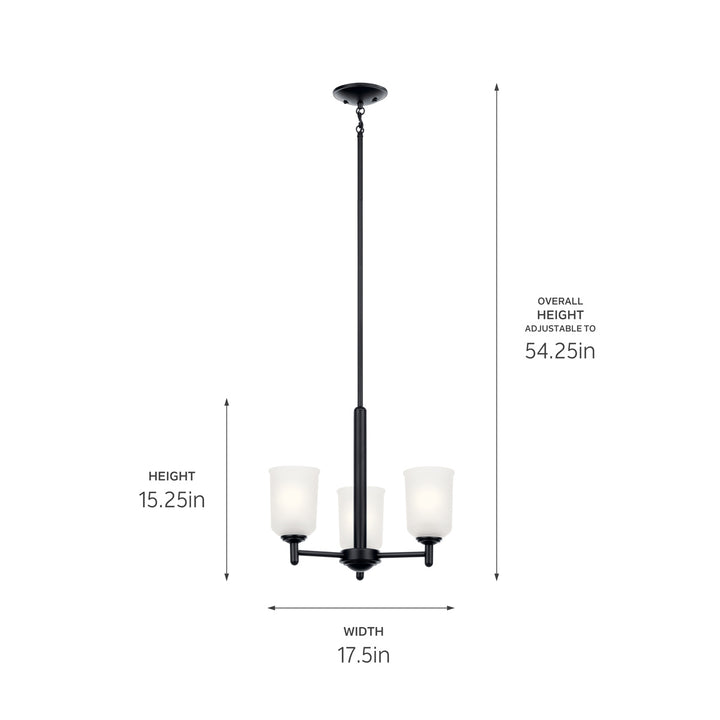 Kichler Canada - 43670BK - Three Light Mini Chandelier - Shailene - Black