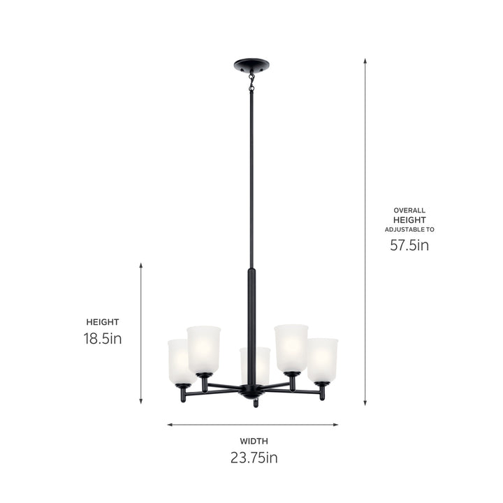 Kichler Canada - 43671BK - Five Light Chandelier - Shailene - Black