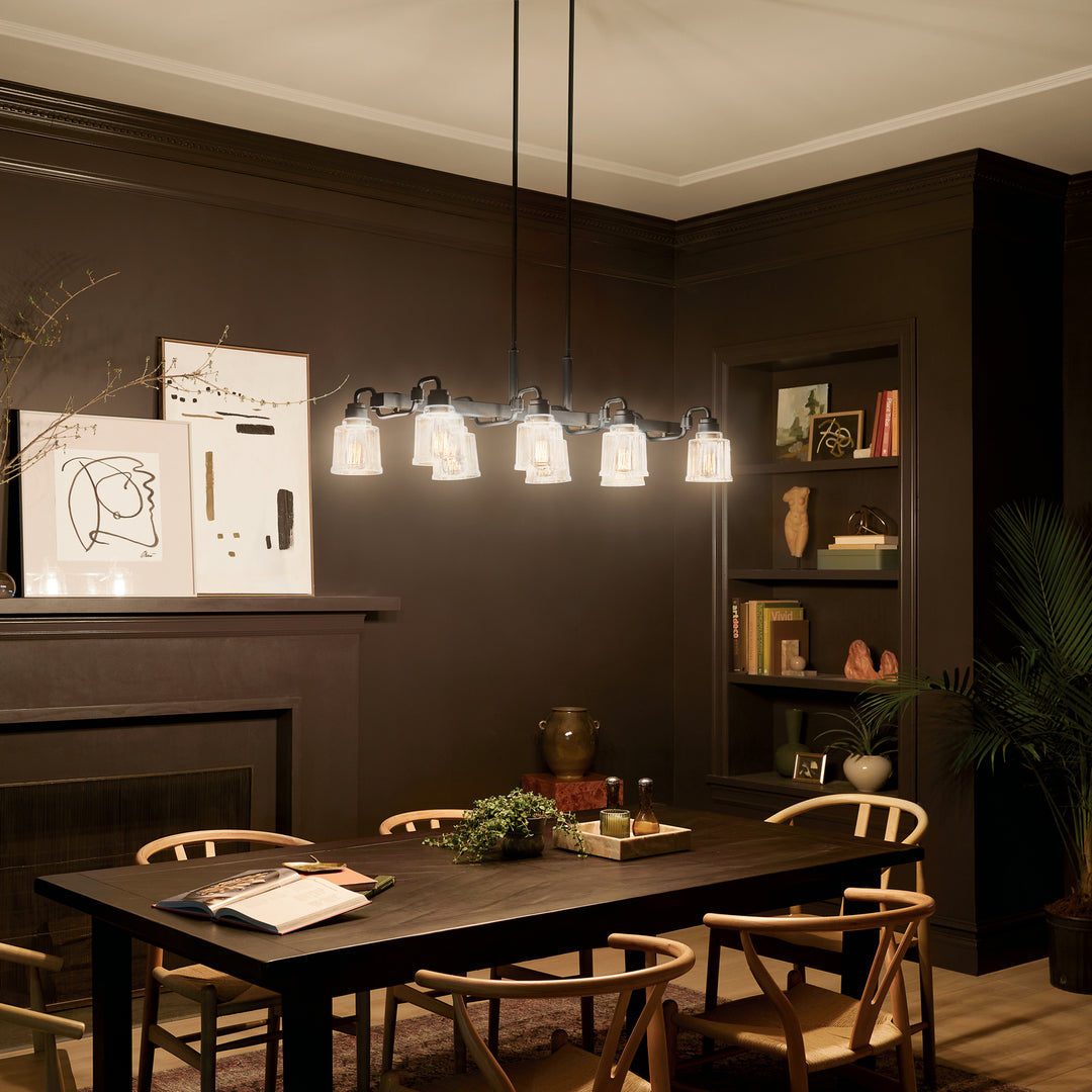 Kichler Canada - 52400BK - Eight Light Linear Chandelier - Aivian - Black