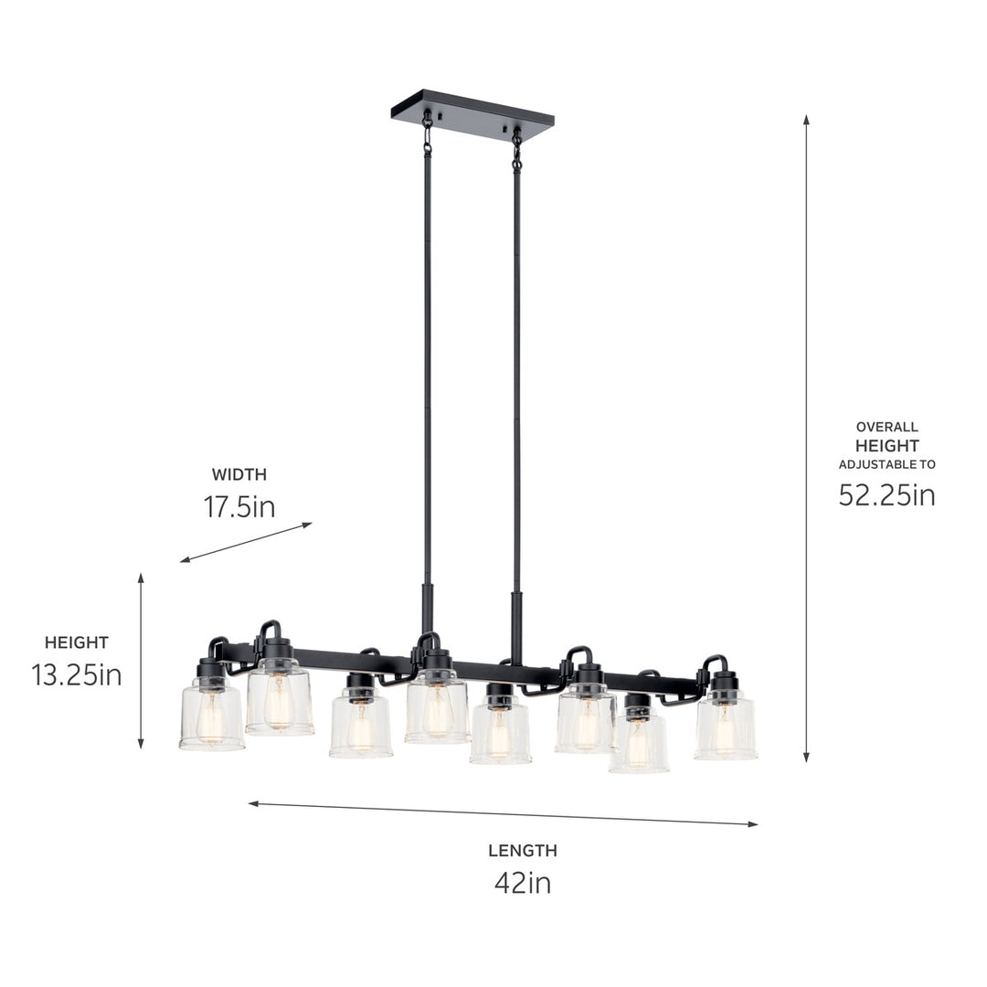 Kichler Canada - 52400BK - Eight Light Linear Chandelier - Aivian - Black