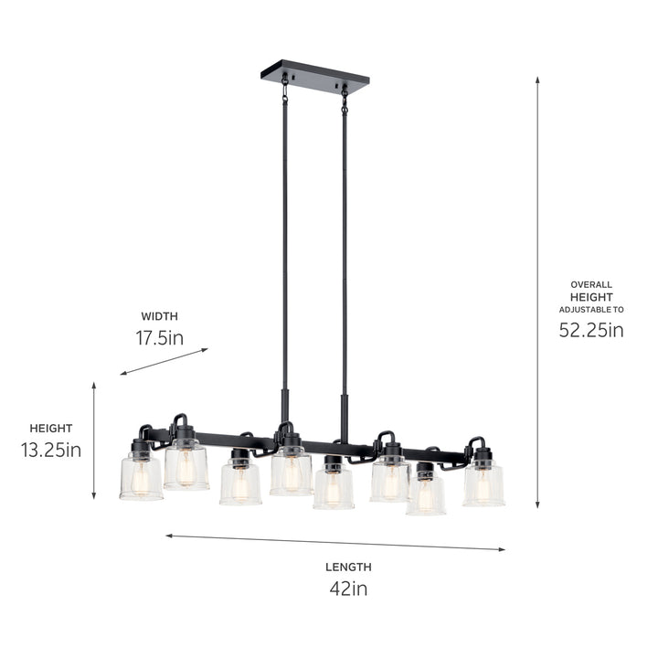Kichler Canada - 52400BK - Eight Light Linear Chandelier - Aivian - Black
