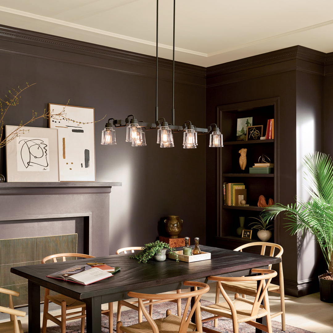 Kichler Canada - 52400BK - Eight Light Linear Chandelier - Aivian - Black