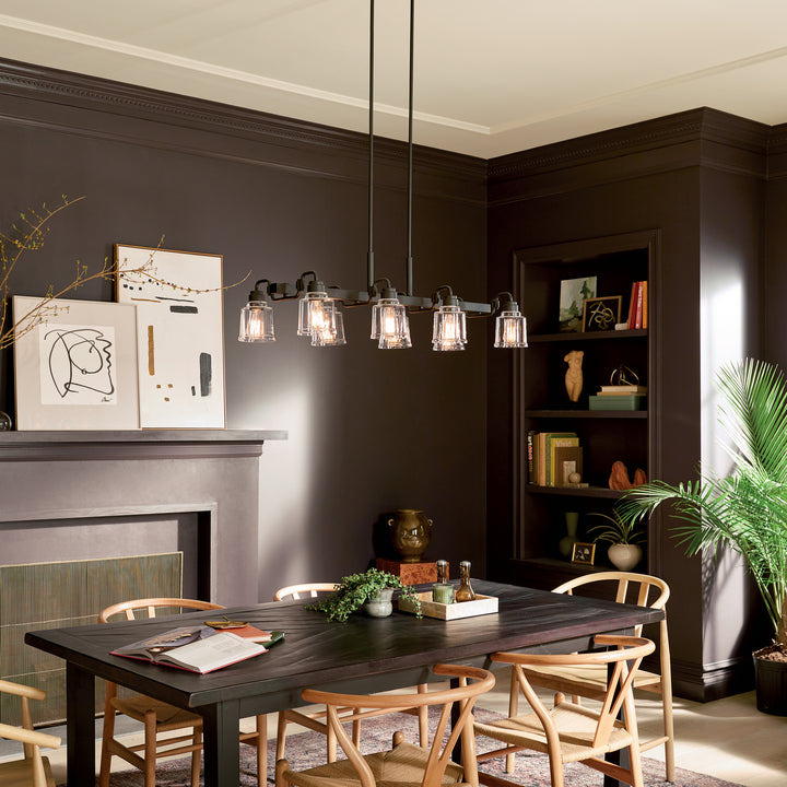 Kichler Canada - 52400BK - Eight Light Linear Chandelier - Aivian - Black