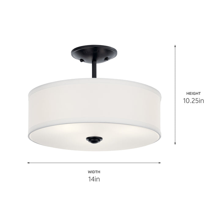 Kichler Canada - 43675BK - Three Light Semi Flush Mount - Shailene - Black