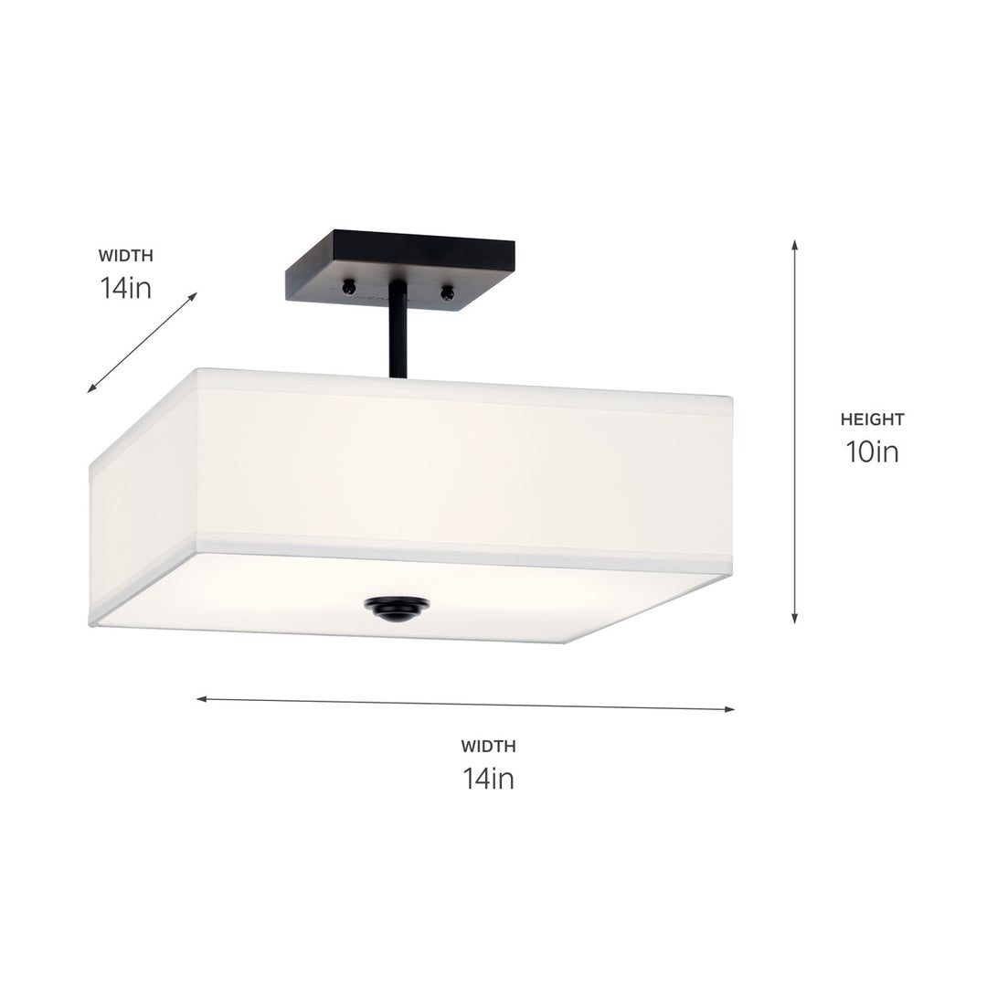 Kichler Canada - 43691BK - Three Light Semi Flush Mount - Shailene - Black